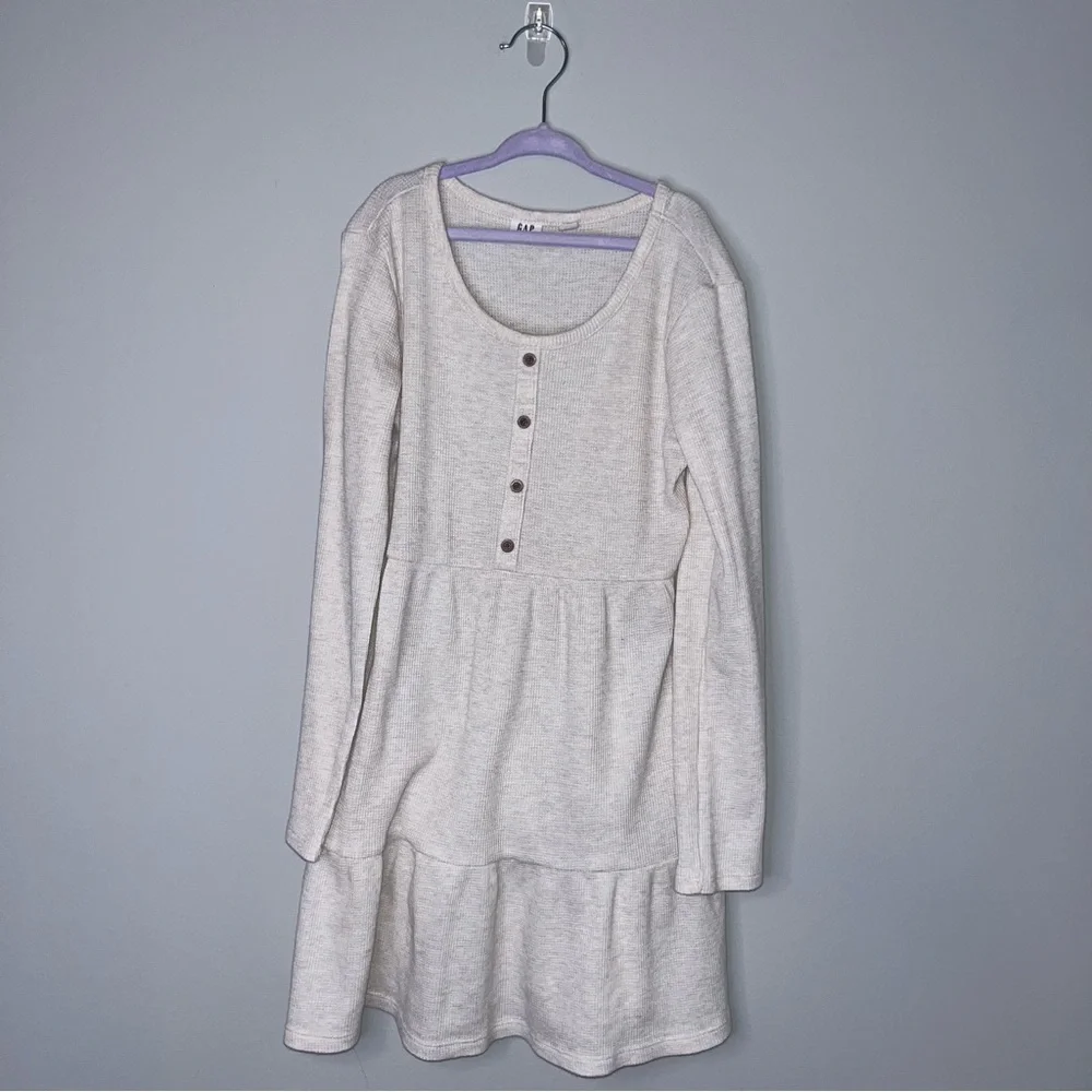 GAP Cream Long-Sleeve Kids Dress